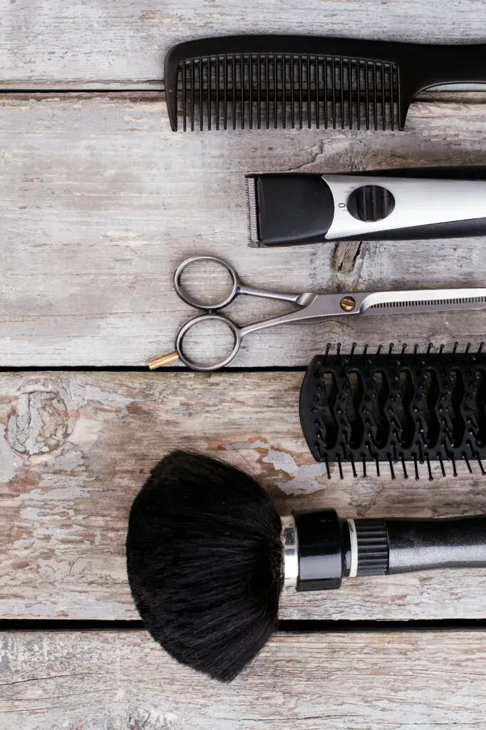 Professional hairdresser tools.